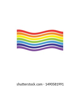 Rainbow logo template vector icon illustration design