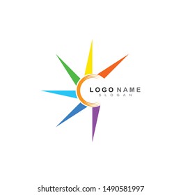 Rainbow logo template vector icon illustration design