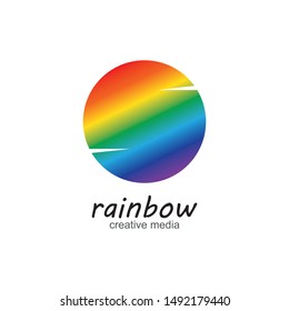 Rainbow logo template vector icon illustration design