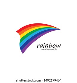 Rainbow logo template vector icon illustration design