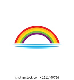 Rainbow logo template vector icon illustration design 