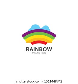 Rainbow logo template vector icon illustration design 