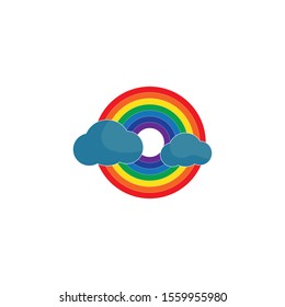 Rainbow logo template vector icon illustration design