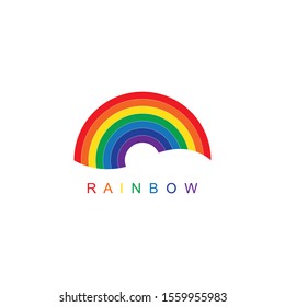 Rainbow logo template vector icon illustration design