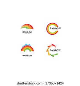 Rainbow logo template vector icon illustration design 