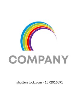 rainbow logo vector design template icon shape