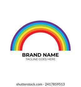 rainbow logo,Perfect for kids, posters,Rainbow Logo design vector template,Rainbow illustration logo vector template,tshirt design.