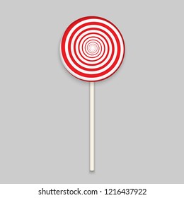 Rainbow Lolipop candy on white background. Vector Illustration.