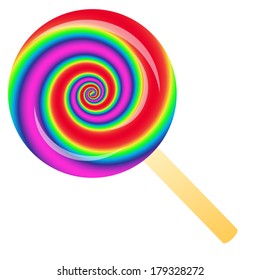 Rainbow lollipop isolated