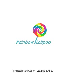 Plantillas de diseño de vectores con el logotipo Rainbow Lollipop