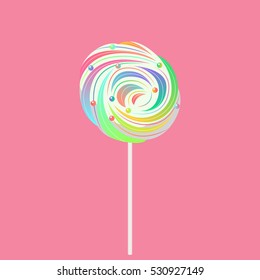 Rainbow Lollipop Sweet and Candy