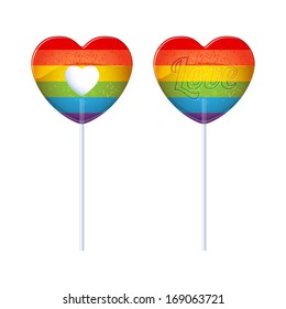 Rainbow lollipops.