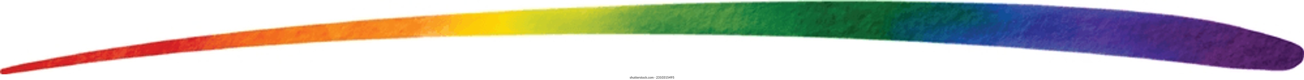 Rainbow long line for quote  text watercolor brush isolate on white background.LGBT  Pride month texture concept. Vector illustration