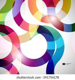 Rainbow loops, vector abstract background, design shape.