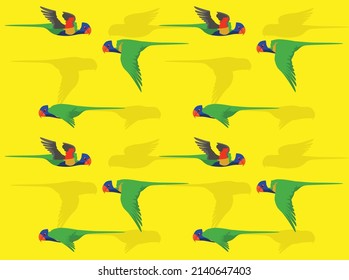 Rainbow Lorikeet Animation Seamless Wallpaper Background