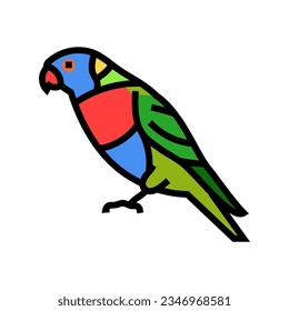 rainbow lorikeet parrot bird color icon vector. rainbow lorikeet parrot bird sign. isolated symbol illustration