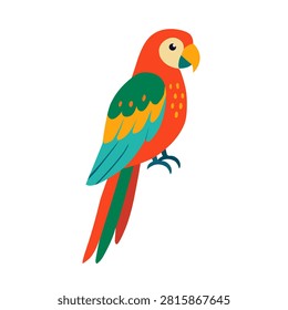Rainbow Lorikeet Parrot with Vivid Plumage in Flat Vector Style for Exotic Nature