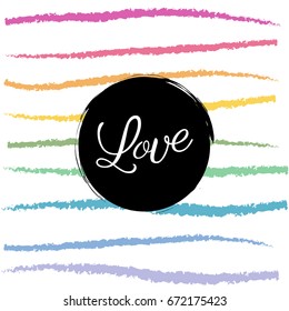 Rainbow love. Colorful vector background