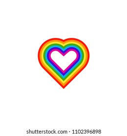 Rainbow love icon element template
