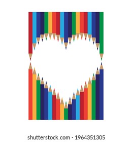 Regenbogen Liebe mit Regenbogenstift.
