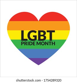 Rainbow love For Pride month vector design
