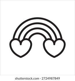 arco-íris amor ícone de linha simples