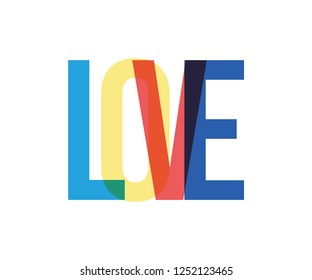 Rainbow love slogan