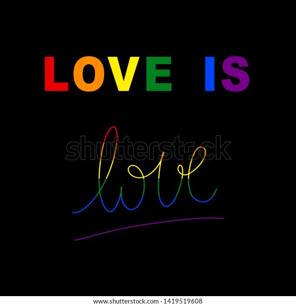 Rainbow Love Love Word Lgbt Flag Stock Vector (Royalty Free) 1419519608 ...