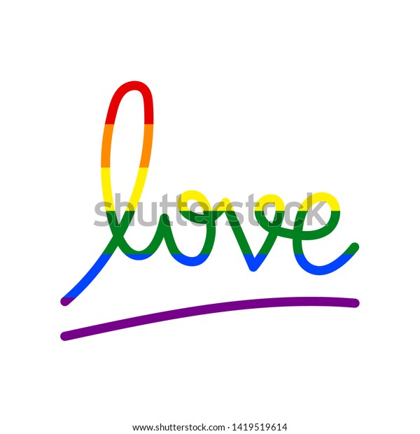 Rainbow Love Word Lgbt Flag Stock Vector (Royalty Free) 1419519614