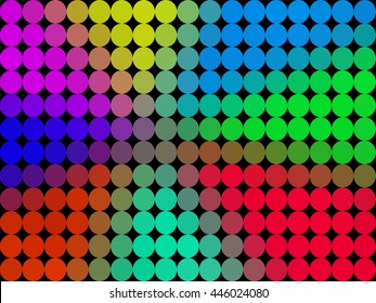 Rainbow low poly circle style vector mosaic background