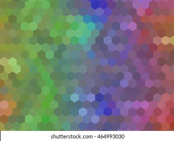 Rainbow low poly hexagon style vector mosaic background