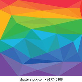 Rainbow in Low poly style, colorful background, summer concept.
