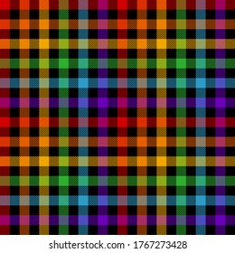 Rainbow Lumberjack plaid seamless pattern.Texture from rhombus/squares for-plaid,tablecloths, clothes, shirts, dresses, paper, bedding, blankets and other textile products.