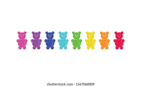 Rainbow made from gummy bears