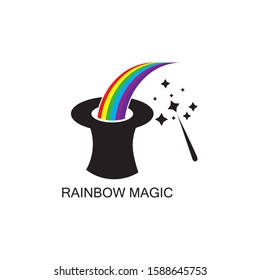 rainbow magic icon logo vector