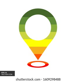 Rainbow map color marker icon with a white background. Vector illustration