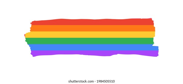 Rainbow. marker. LGBT flag. Tolerance day card Pride template. Bright vector illustration isolated on white background.