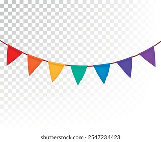 Rainbow marshes and flags. Colorful confettif or Pride Month letter symbol LGBTQ event decoration.