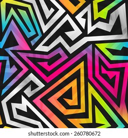 rainbow maze seamless pattern