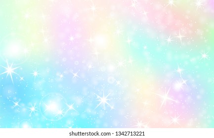 Rainbow mermaid background. Unicorn pattern. Color princess background. Christmas rainbow backdrop. Vector illustration.