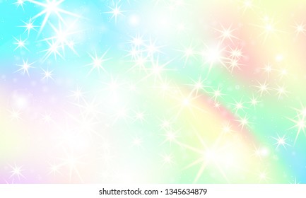 Rainbow mermaid background. Unicorn pattern. Color princess background. Christmas rainbow backdrop. Vector illustration.