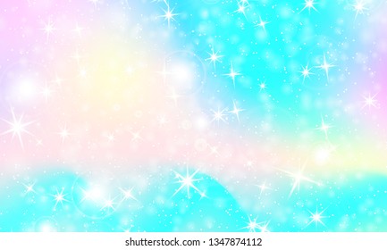 Rainbow mermaid background. Unicorn pattern. Color princess background. Christmas rainbow backdrop. Vector illustration.