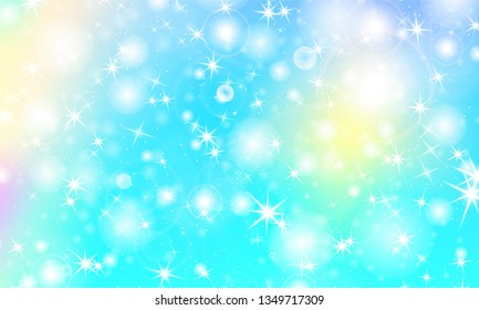 Rainbow mermaid background. Unicorn pattern. Color princess background. Christmas rainbow backdrop. Vector illustration.