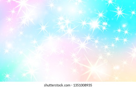 Rainbow mermaid background. Unicorn pattern. Color princess background. Christmas rainbow backdrop. Vector illustration.