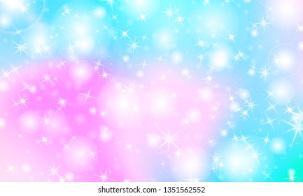 Rainbow mermaid background. Unicorn pattern. Color princess background. Christmas rainbow backdrop. Vector illustration.