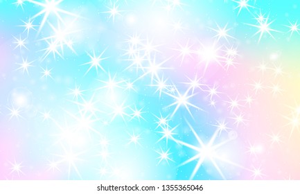 Rainbow mermaid background. Unicorn pattern. Color princess background. Christmas rainbow backdrop. Vector illustration.