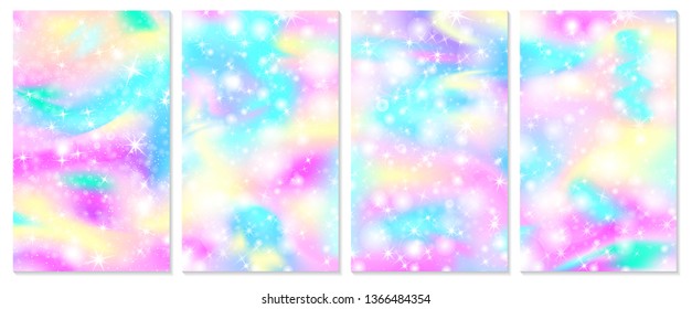 Rainbow mermaid background. Unicorn pattern. Vector illustration.
