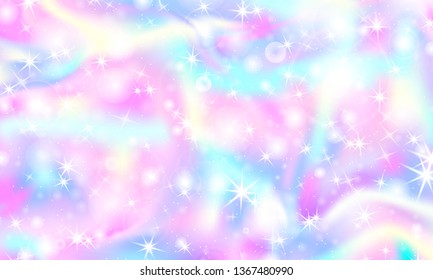 Rainbow mermaid background. Unicorn pattern. Color princess background. Christmas rainbow backdrop. Vector illustration.