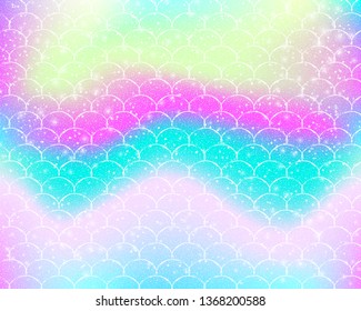 Rainbow mermaid background. Unicorn pattern. Vector illustration.