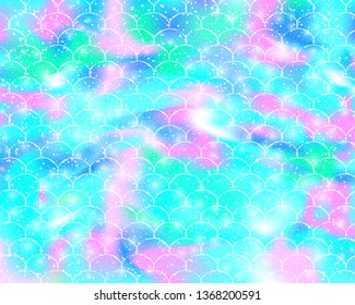 Rainbow mermaid background. Unicorn pattern. Vector illustration.